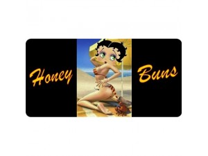 Betty Boop Metal License Plate Honey Buns Design
